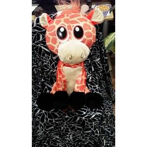 Vintage Plush Giraffe, 12" stuffed Plush Animal by Ideal Direct Toys  orange